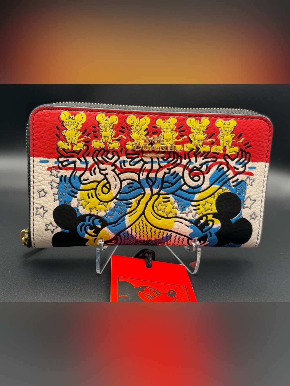 Coach C7801 wallet is the Disney x Keith Haring x Coach